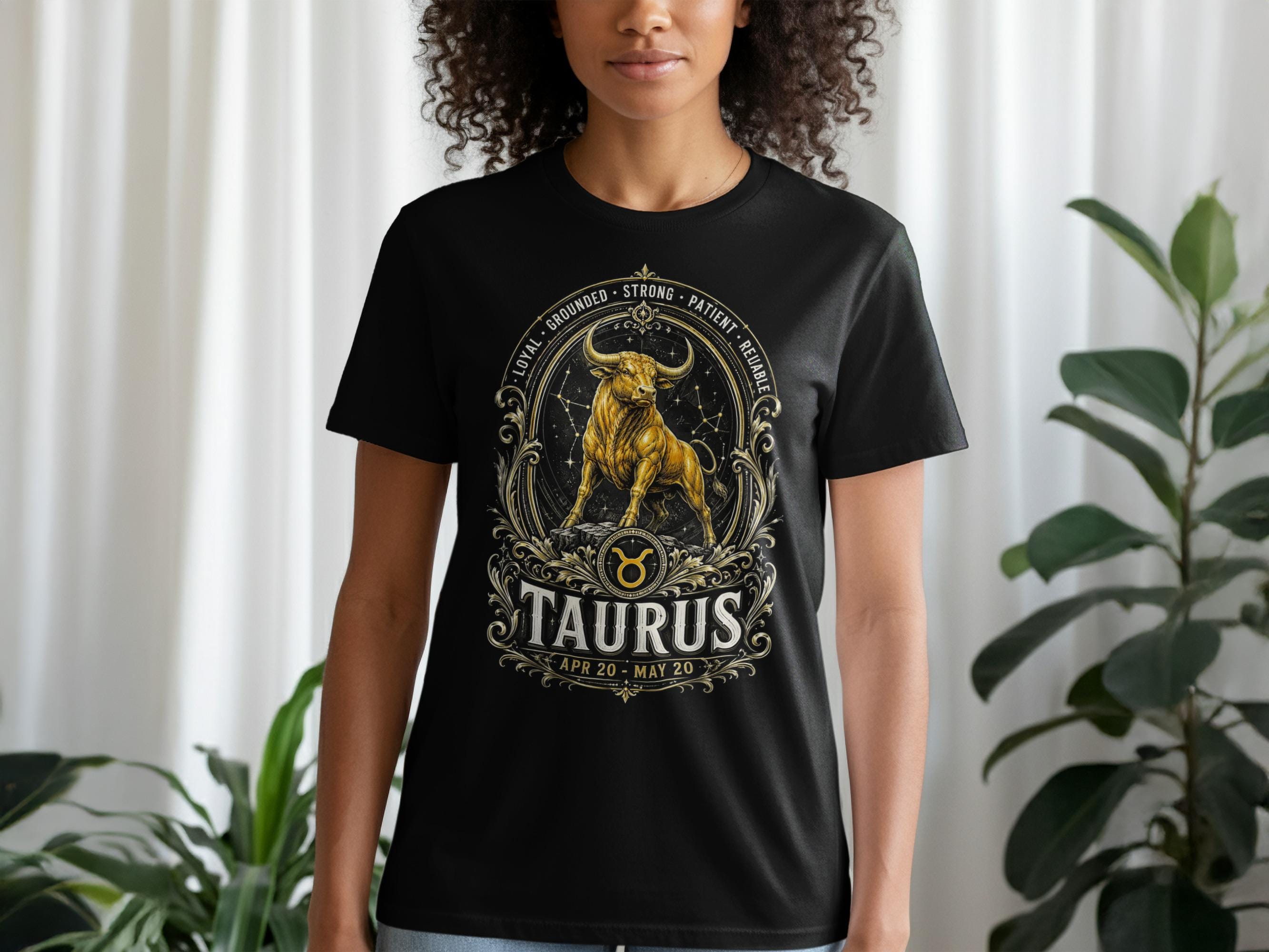 Faux Gold Taurus Zodiac Shirt, Sweatshirt, Hoodie Astrology Star Sign Apparel, Regal April May Birthday Gift