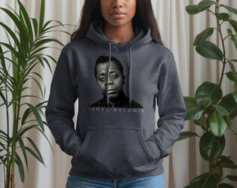 James Baldwin T-Shirt, Literary Icon Portrait Sweatshirt & Hoodie | Civil Rights Activist Author Gift | Book Lover Intellectual Apparel