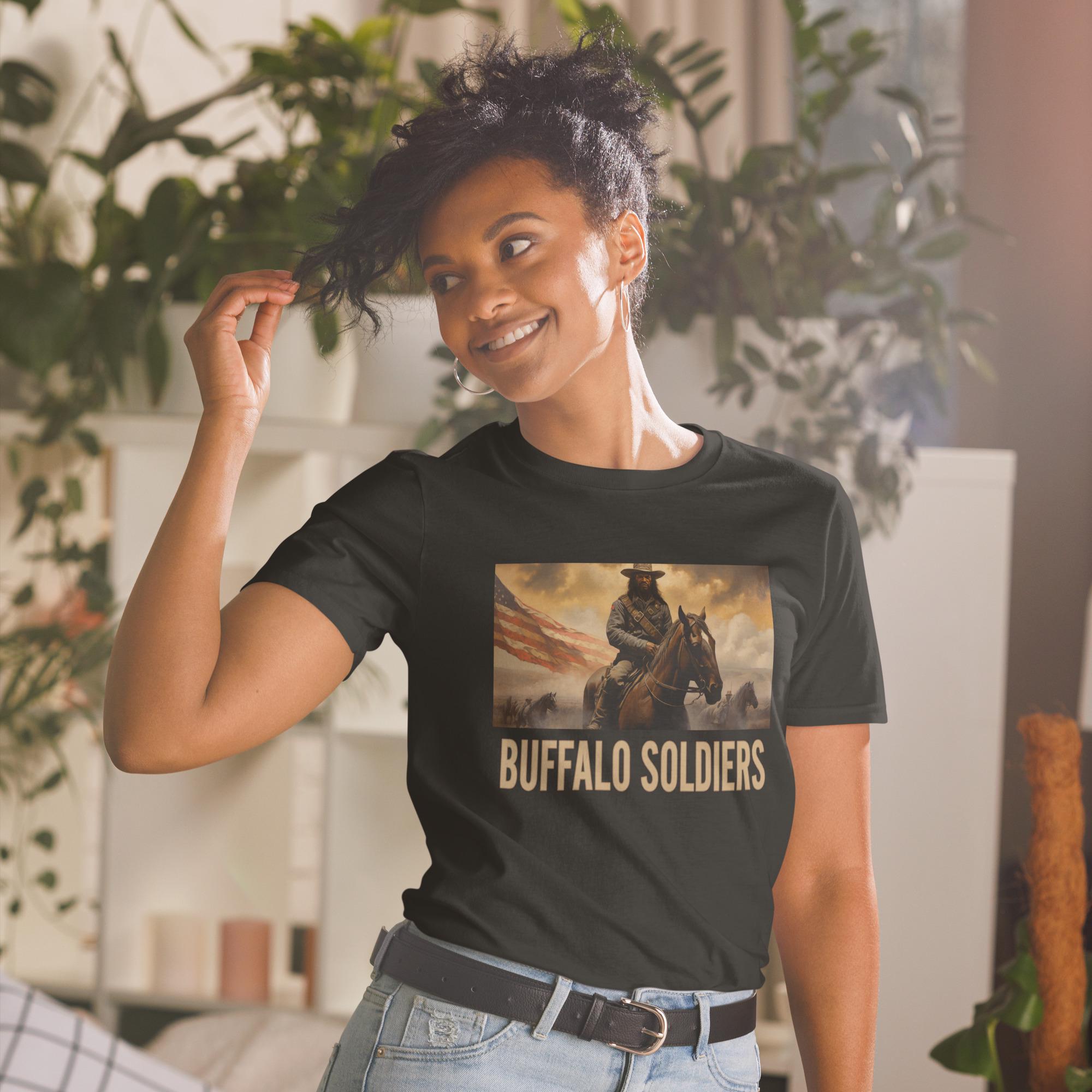 バッファロー・ソルジャーズTシャツ - 黒人歴史トリビュート - ユニ 