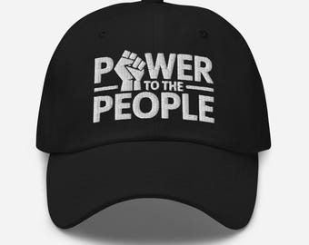 Bestickte "Power to the People" Dad Mütze - Bold Demonstration Statement Cap
