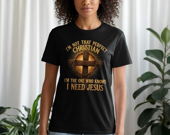クリスチャン向け「イエス様が必要」十字架Tシャツ、謙虚な信仰の宗教的スウェットシャツパーカータンクトップギフトアパレル