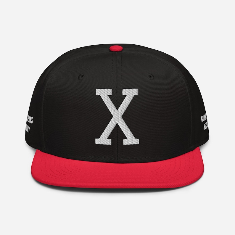 Embroidered Malcolm X, "X", Black History, Civil Rights, Snapback Hat image 6