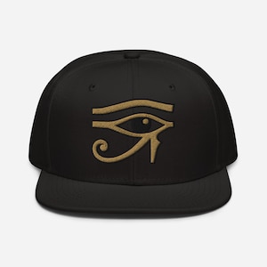 Snapback-hoed met geborduurd oog van Ra - symboolpet uit het oude Egypte