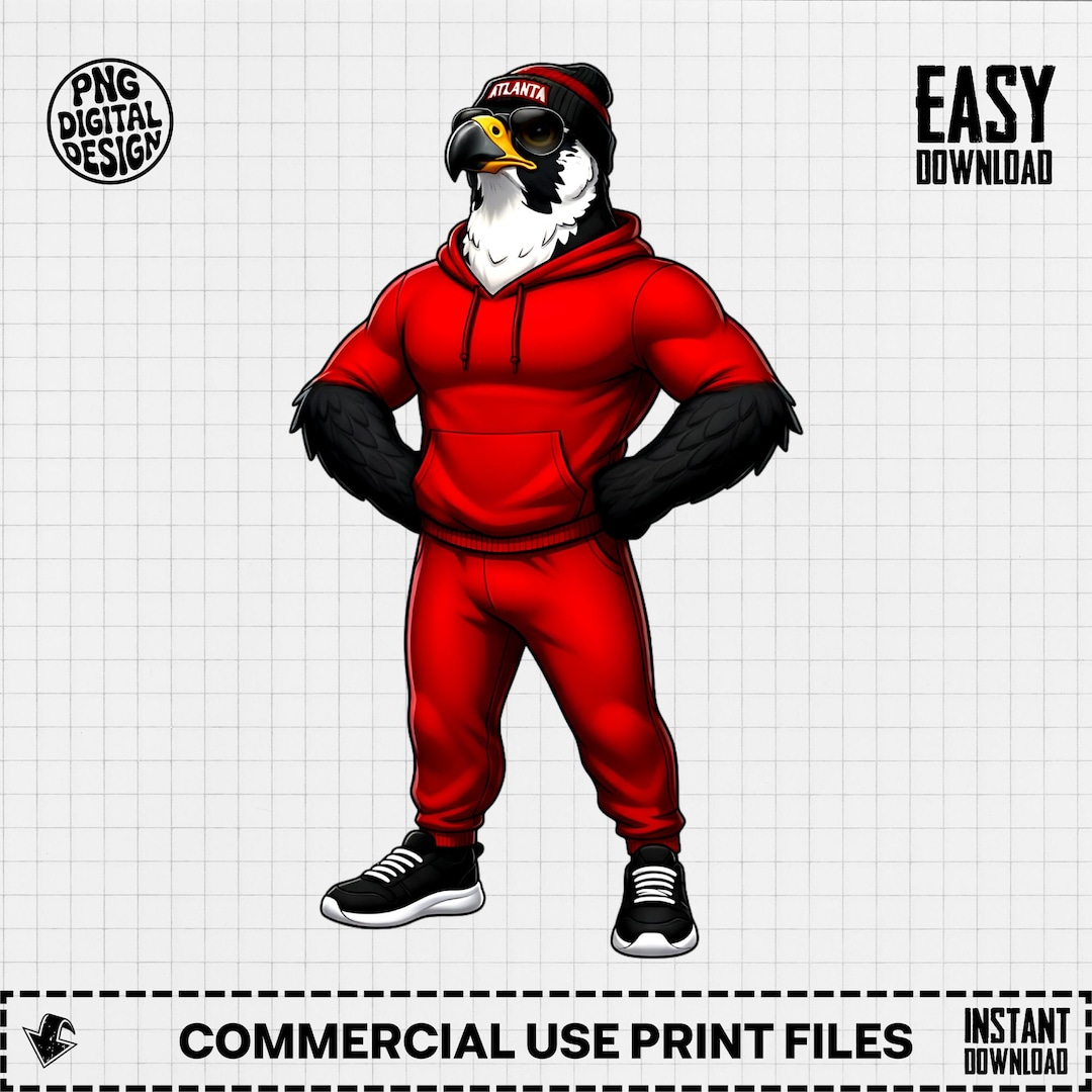 Atlanta Mascot Digital Download, Sports Fan Art Print, Cartoon ...