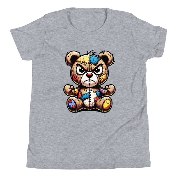 Angry Teddy Bear, Youth Short Sleeve T-shirt - Etsy