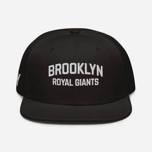 Brooklyn Royal Giants broderad snapback-keps, svart basebollkeps med platt skylt, snapback-keps