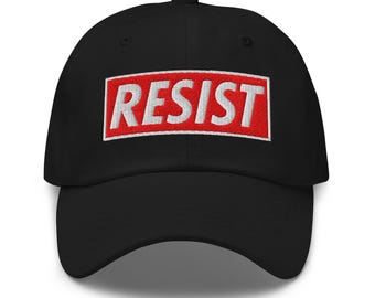 Bestickter ""Resist"" Dad Hut - Bold Statement Hut für Aktivisten"