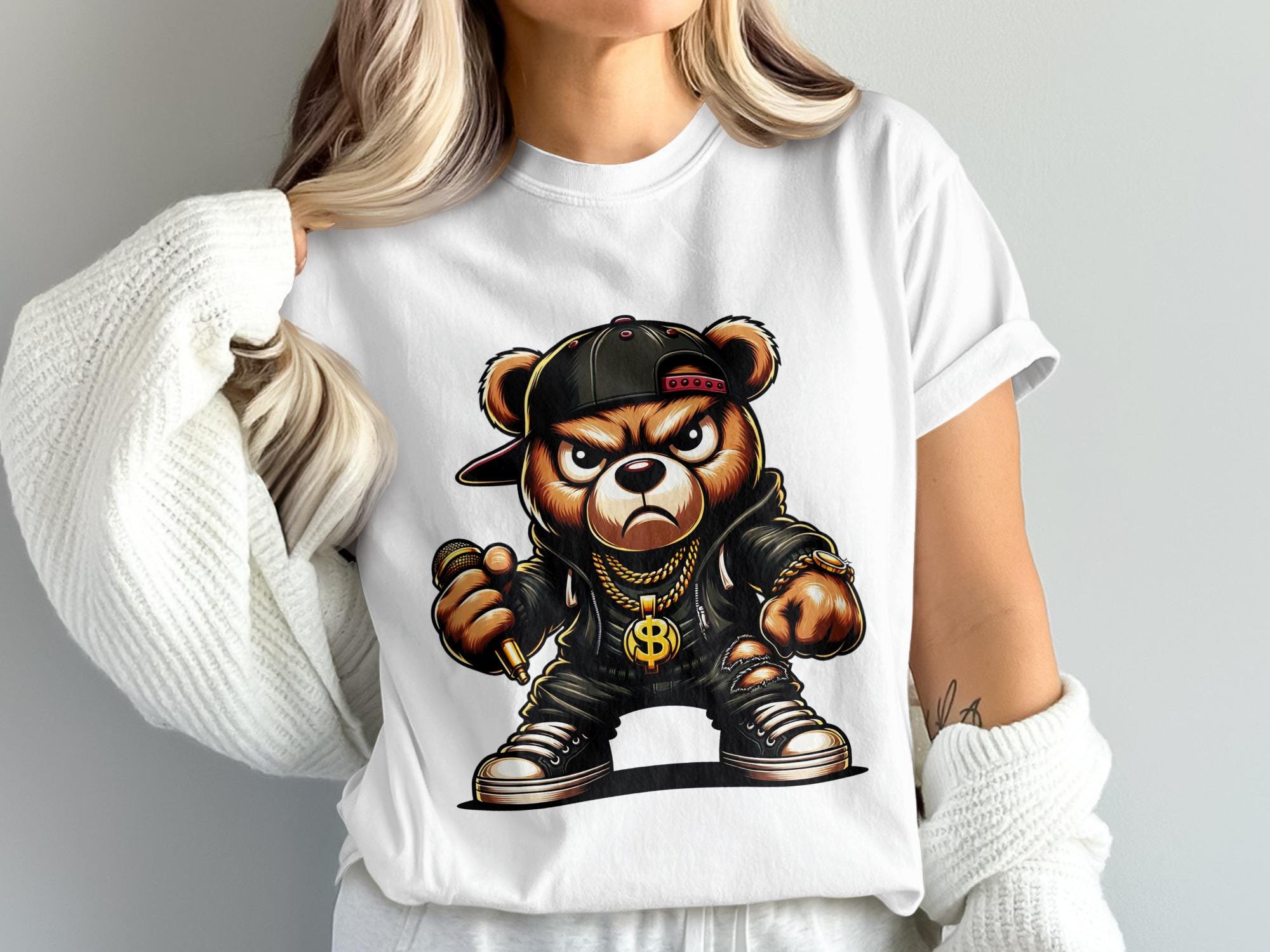 Hack Raper Bear Hip Hop Bear Digital Art, Rapper Bear PNG Image, Urban Teddy Bear ...