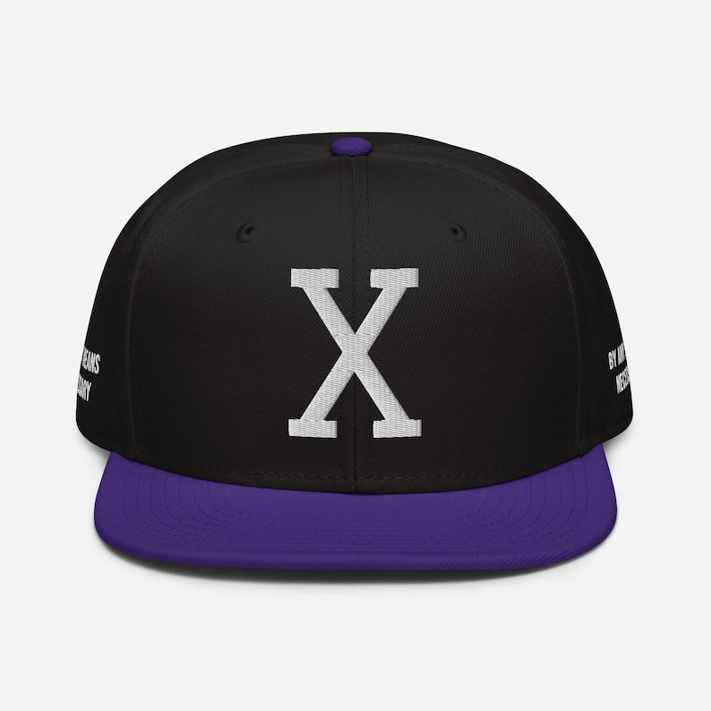 Embroidered Malcolm X, "X", Black History, Civil Rights, Snapback Hat image 5