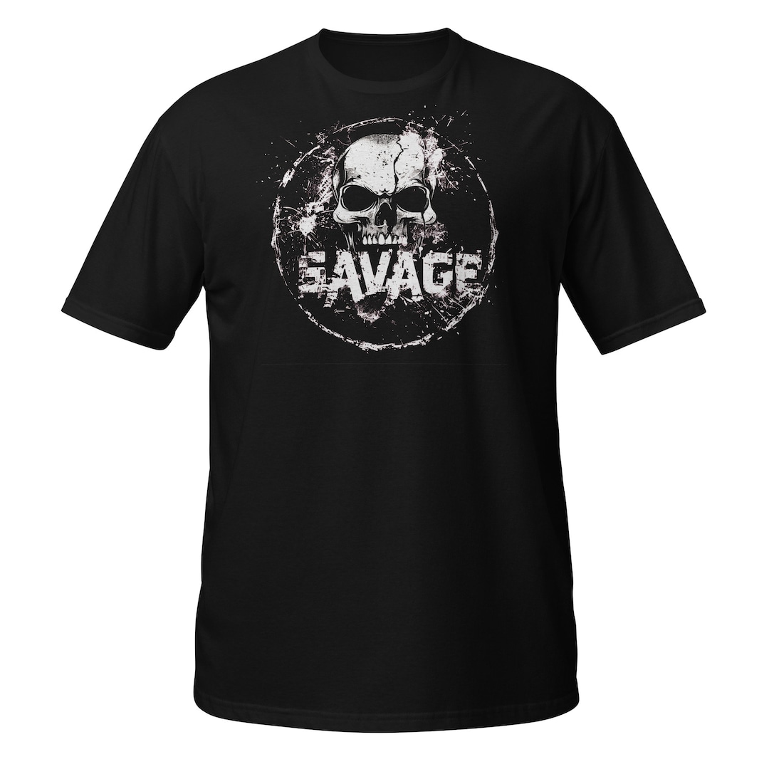 Savage Skull Graphic Tee Short-sleeve Unisex T-shirt - Etsy