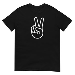 Signe de la paix, paix, drôle, T-shirt unisexe à manches courtes