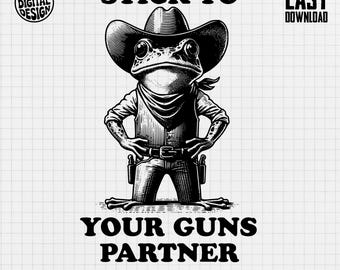 Stampa di rana cowboy: divertente arte di rettili western (download digitale)