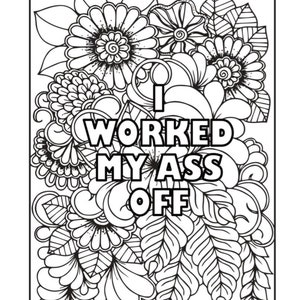 Swear Word Coloring Book for Adults, Adult Curse Words Coloring Book, Funny Swear Word Quotes Coloring Pages, Instant Download Printable PDF