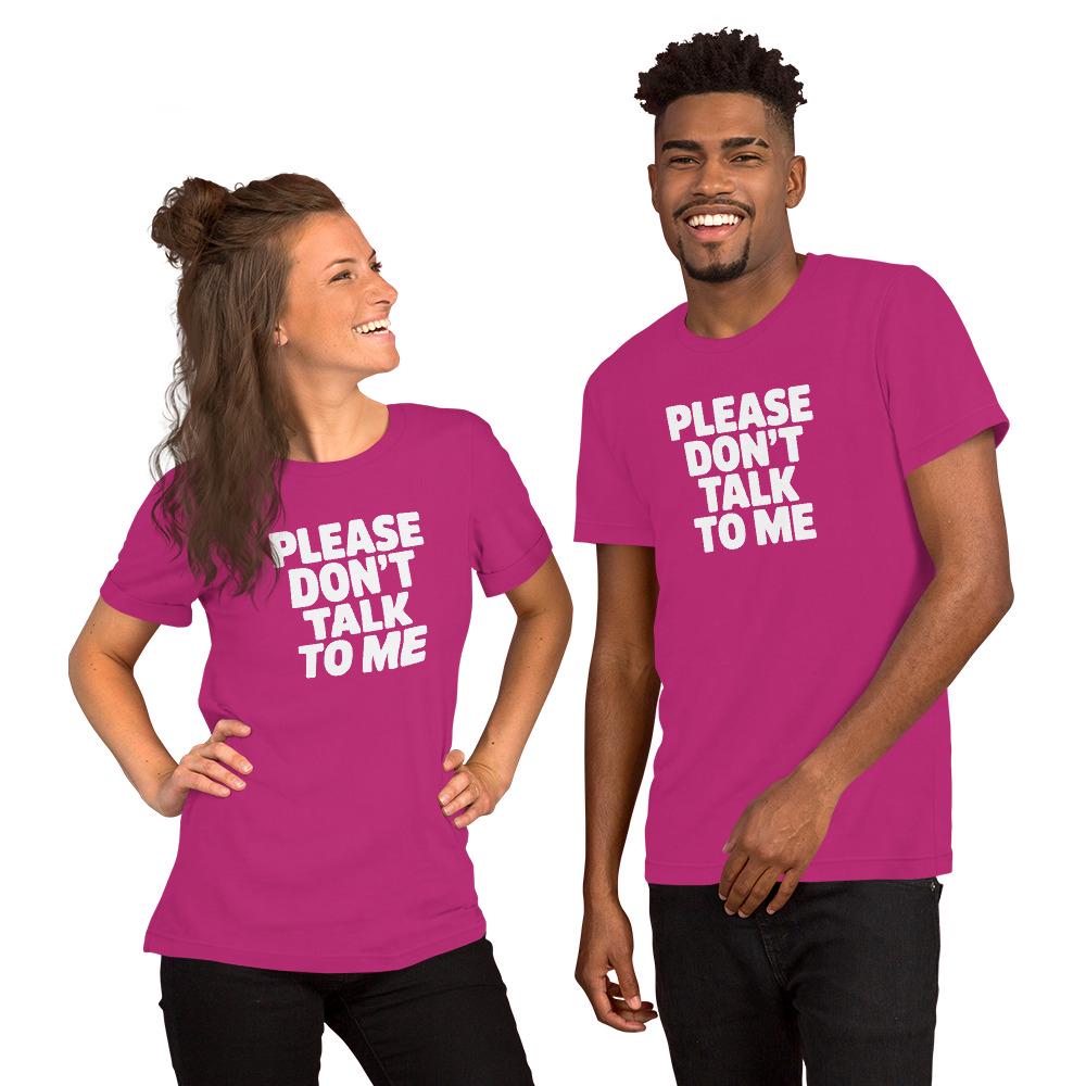 talk to me シロイ　シャツL Please Don't Talk to Me Shirt – Funny Introvert Tee Unisex T-shirt