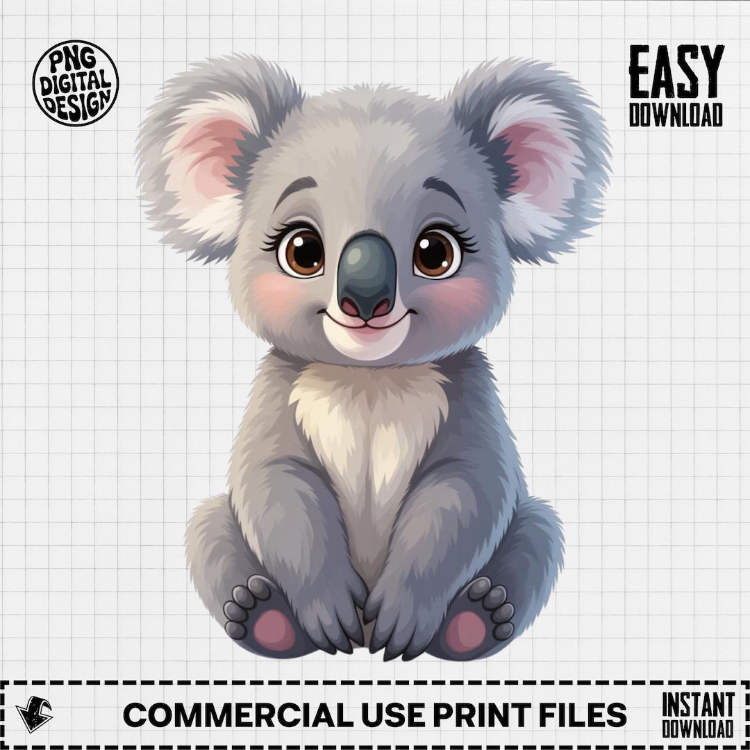 Baby Koala Clipart, Cute Baby Animal Clipart, Baby Nursery Clipart ...