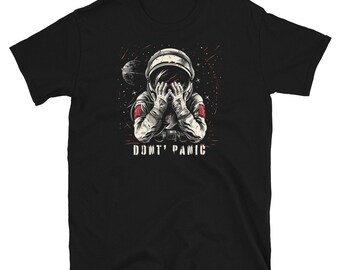 Don't Panic, Astronaut, Space, Graphic Tee, Short-Sleeve Unisex T-Shirt