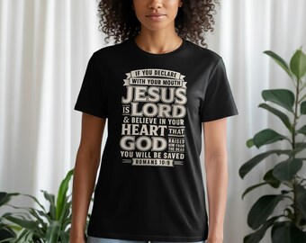 Jesus Is Lord Christian T-Shirt, Scripture Hoodie, Faith Sweatshirt, Saved Tank Top, Religious Apparel Gift