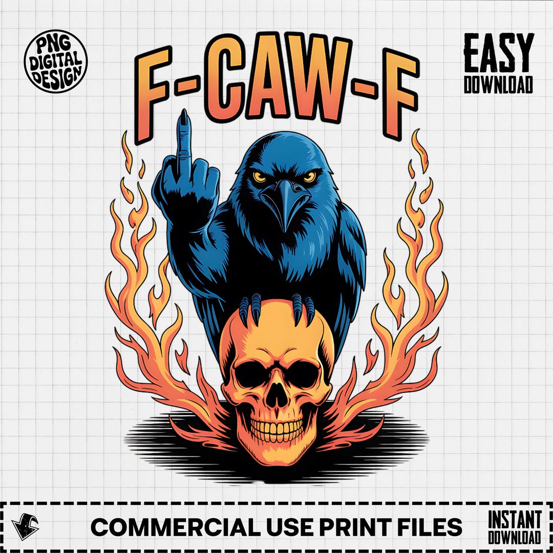 Skull Rude Funny Raven Middle Finger Skull Art: Sarcastic Bird Graphic (digital ...