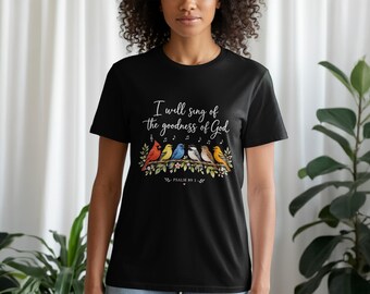 神の恵みを歌いますTシャツ、クリスチャンバードスウェットシャツ、信仰パーカー、カラフルなバードタンクトップ、宗教ギフト