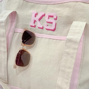Custom Embroidered Shadow Monogram Tote Bag - XL Tote Bag - Canvas Tote - Gift for Her - Bridesmaid Bridal Party Gift - Personalized Gift
