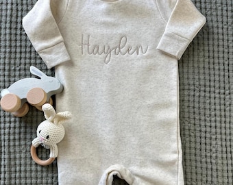 Mono de bebé bordado personalizado - Mono de bebé de manga larga personalizado - Body de bebé con nombre personalizado