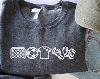 Soccer Icon Embroidered Sweatshirt - Personalized Team Colors - Game Day Sweatshirt - Soccer Lover Gift - Unisex Crewneck - Soccer Mom