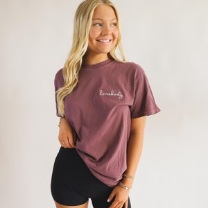 Comfort Colors Embroidered Homebody Tee - Short Sleeve Shirt - Customize - Garment Dyed Short Sleeve - Gifts for Her