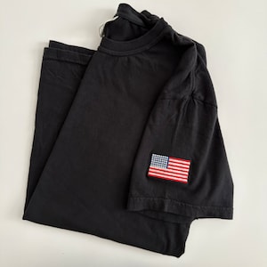 Comfort Colors American Flag Embroidered Sleeve T Shirt - Gifts for Dad - Comfort Colors Mens - Unisex Tees -