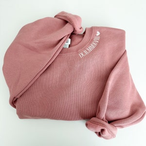Custom Roman Numeral Embroidered Neckline Sweatshirt - Bella Canvas Personalized Date Crewneck Sweater - Wedding Birthday Anniversary