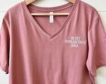 Womens V Neck Embroidered Shirt - Custom Personalized Text - Ladies V Neck - Monogrammed T Shirt - Personalized Gift For Her
