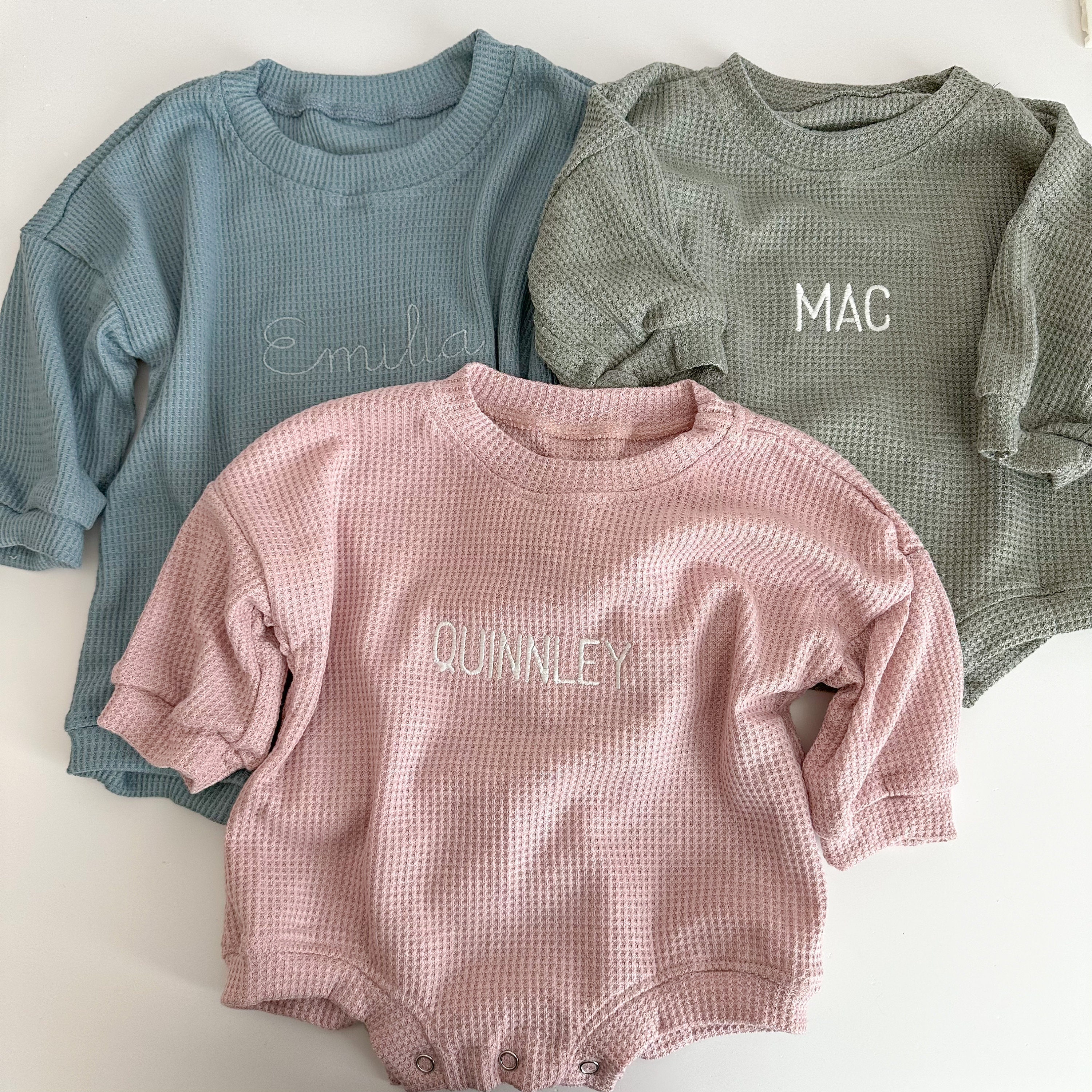 Crew Waffle Romper - Pink Crew Waffle Romper - Pink