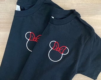 家族お揃い刺繍ミニーミッキー幼児/ベビーTシャツ - パーソナライズ - ディズニーランド - メンズ・レディースお揃い