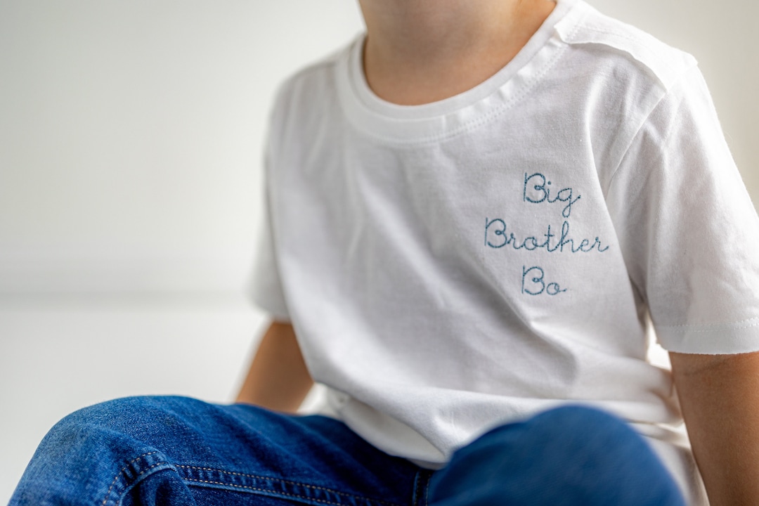 Organic Cotton Custom Big Brother Little Sister Embroidered