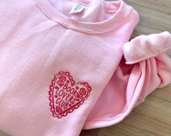 Book Lovers Crew Embroidered Crew - Cozy Book Lover Crew - Bookish Sweatshirt - Reader Aesthetic Crewneck -