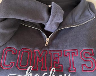 Embroidered Sports Team Quarter Zip Sweatshirt - Custom Team Spirt Sweater - Custom School Sweater - Custom Sport Mom 1/4 Zip