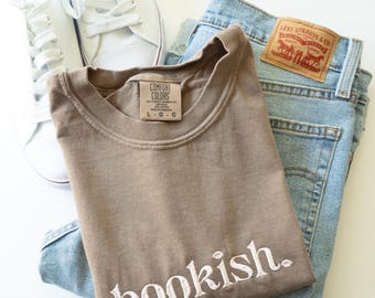 Bookish Embroidered Comfort Colors T Shirt - Book Lover Aesthetic T Shirt - TBR Book Lover Tee - Booktok Aesthetic Shirt