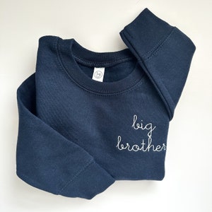 Big Sister Big Brother Crewneck Sweatshirt - Embroidery Big Bro Sweater - New Baby Gift Announcement - Custom Embroidery - Big Sister Gift