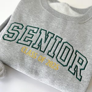 Custom Embroidered Senior 2025 Sweatshirt - Embroidered Graduation Crewneck -  Senior Boy Year Pullover - Class of 2025 Gift - Grad Gift