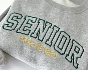 Custom Embroidered Senior 2026 Sweatshirt - Embroidered Graduation Crewneck -  Senior Boy Year Pullover - Class of 2026 Gift - Grad Gift