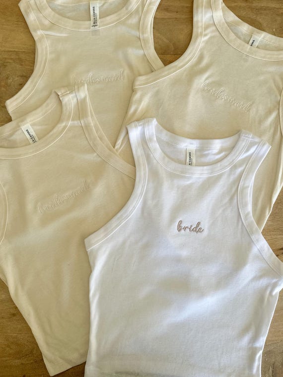 Personalized Bridal Party Tank - Cute Custom Bridal Cropped Tank Top - Bridesmaid Gift - Maid Matron of Honor Gift - Bachelorette