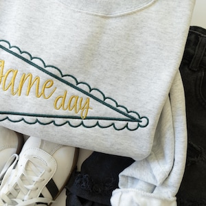 Game Day Pennant Embroidered Crew - Football Sweatshirt - Personalized Team - Tailgate Sweater - Aesthetic Sweater Crewneck Sweatshirt