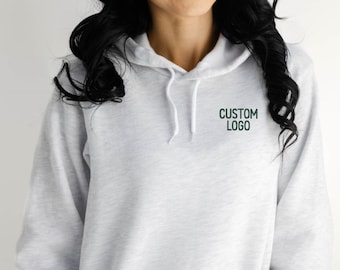 Custom Embroidered Text or Logo Hoodie sweatshirt - Personalized Bella Canvas Hoodie - Small Business Logo - Hoodie Sweater