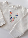 Toddler Custom Embroidered Dinosaur Initial Sweatshirt - Personalized Crew -  Unisex Pullover Monogram - Dino Theme - Back to School -