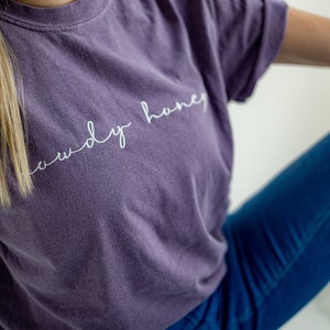 Comfort Colors Custom Embroidered Text T shirt Personalized