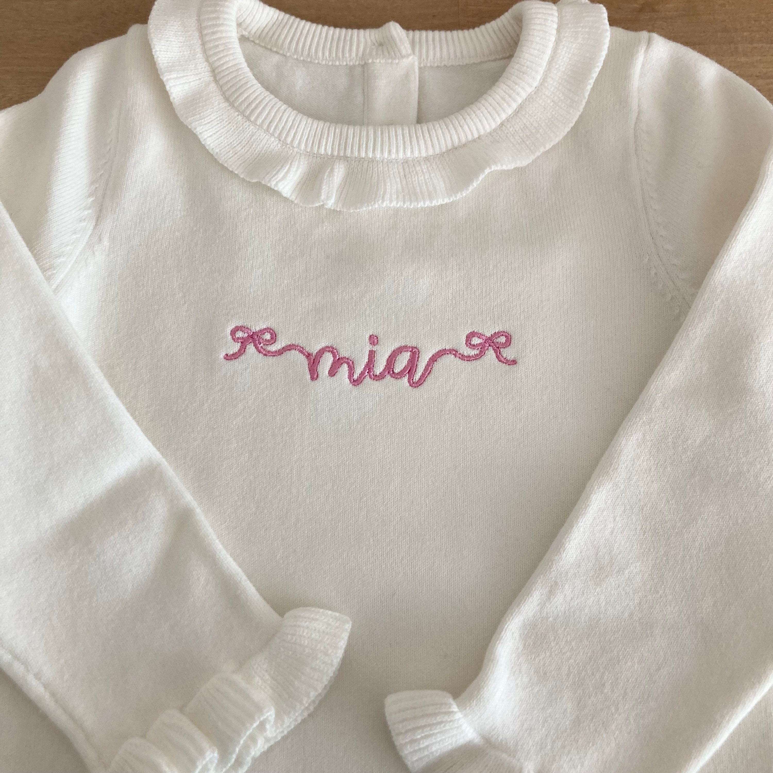 【I Need You Baby】Random Embroidery Sweat Personalized Hand Embroidered Custom Name Knit Oversized