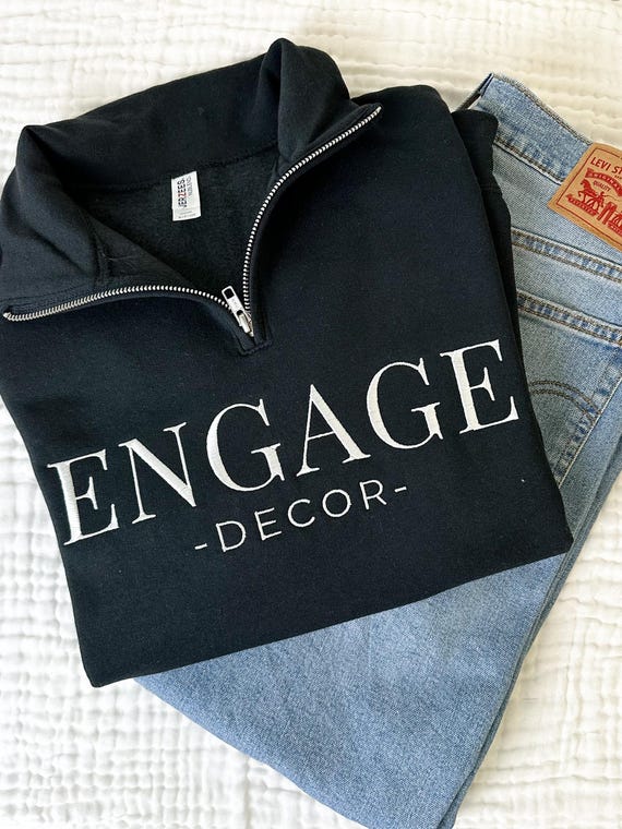 Custom Embroidered Quarter Zip - Personalized Small Business Logo