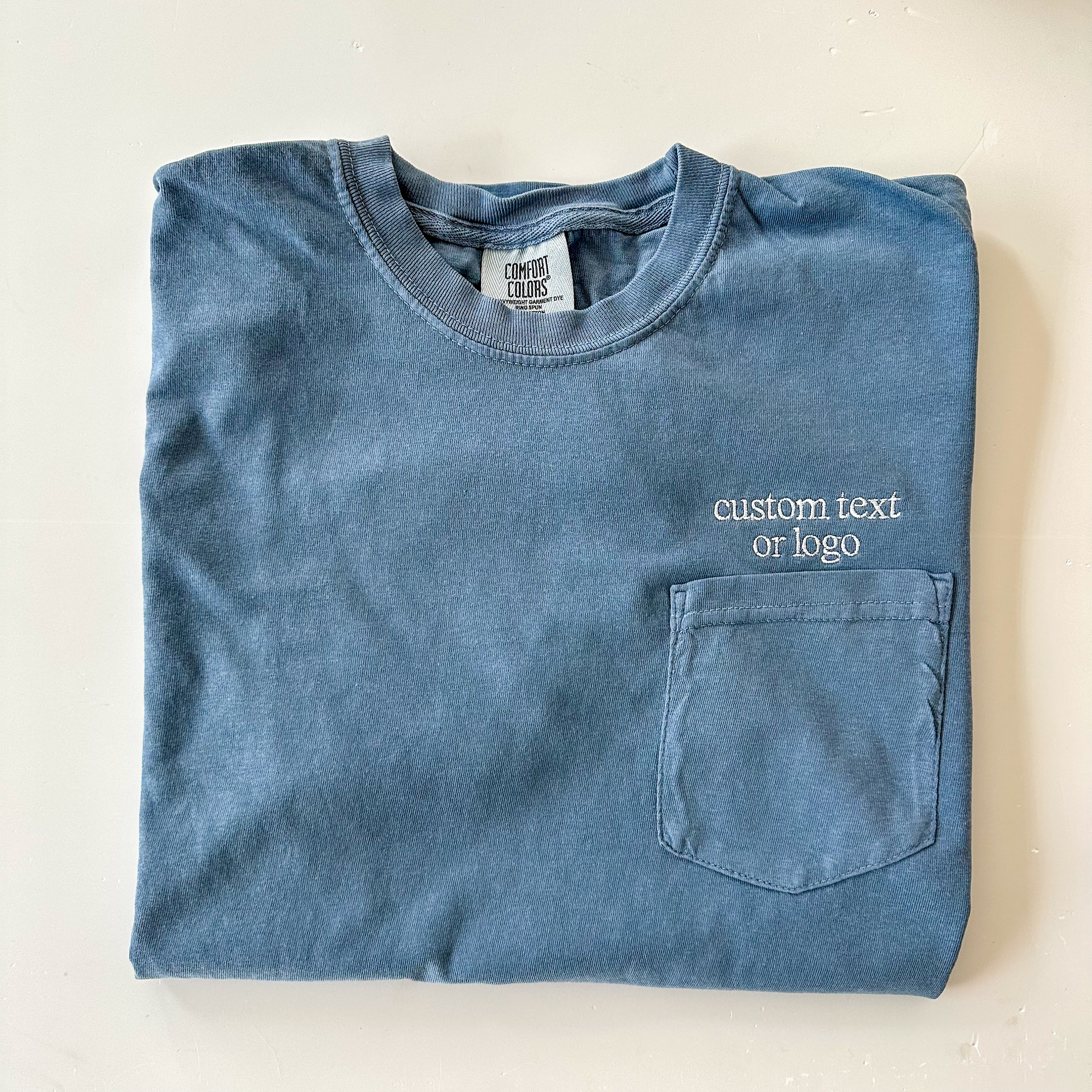 Embroidered Pocket Tee - Etsy