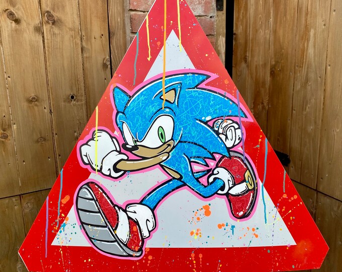 Sonic the Hedgehog on New Road Sign - Etsy