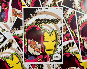 Iron Man and Jerry A3 Print