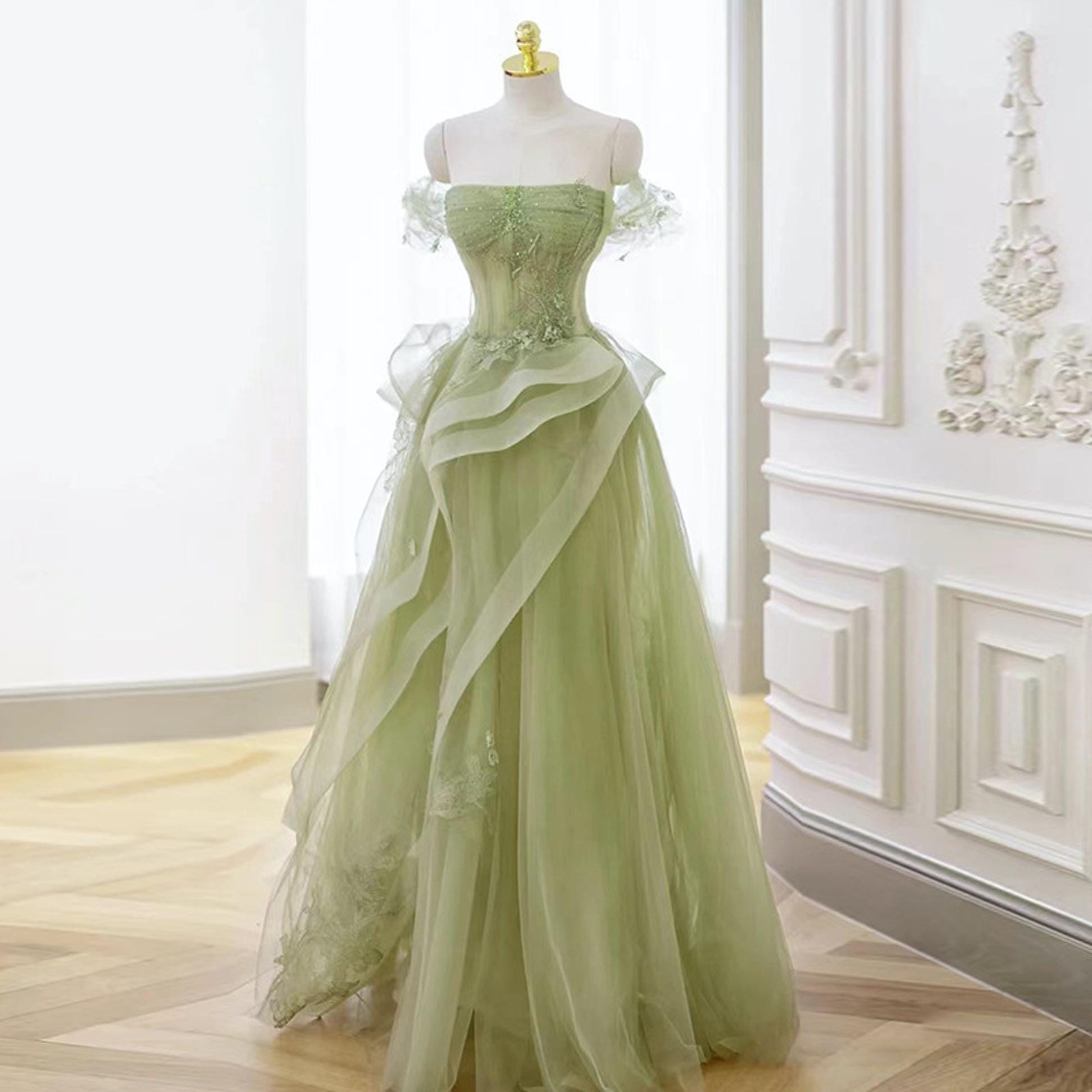 Green princess dress Etsy Mexico